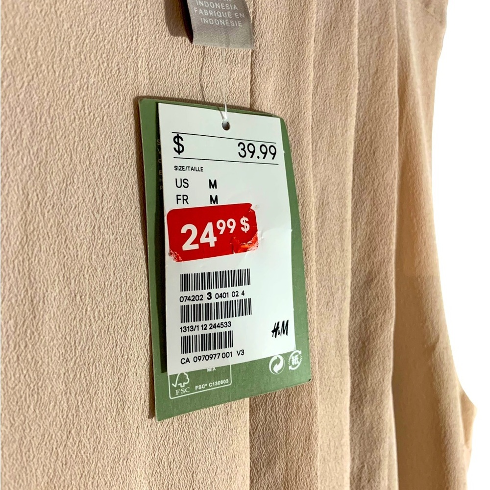 🪸H&M Cream Beige Medium Dress NWT🪸 - Picture 4 of 6
